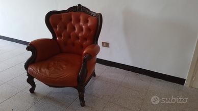 poltrona in pelle anni 70