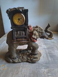 Orologio da tavolo grande elefante etnico resina