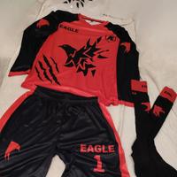 Kit completo da portiere rosso nero. taglie L,M,S