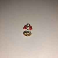 ciondolo campanella bianca con fiocco rosso