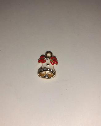 ciondolo campanella bianca con fiocco rosso