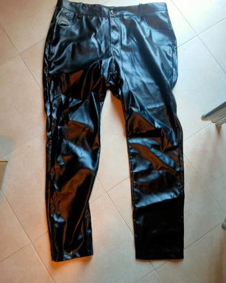 pantaloni uomo in ecopelle taglia 52