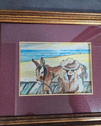 Quadro Dipinto olio su tela incorniciato antico
