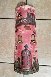 Tegola Decoupage La Casa Rossa - Pezzo Unico