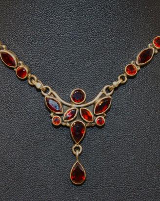 Splendida collana Vintage argento granati