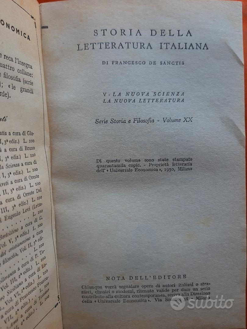 De Sanctis : Storia della letteratura 5 volumi - Libri e Riviste