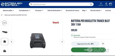 BATTERIA PER BICICLETTA TRANZX BLO7 come nuovs