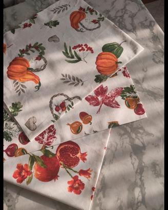 set 3 scampoli cotone fantasia autunno 