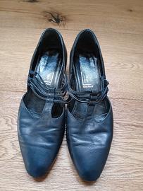 Scarpe blu vera pelle blu, made in Italy tg. 38