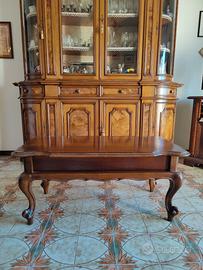 Tavolino da salotto vintage in legno massello noce