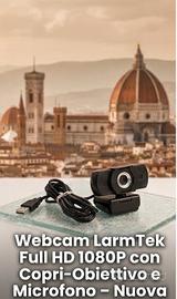Webcam Larm Tek Full HD 1080P con Copri-Obiettivo 