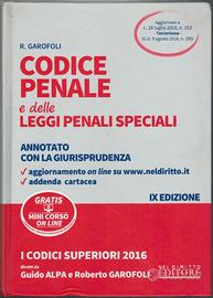 Codice Penale e delle leggi penali speciali –