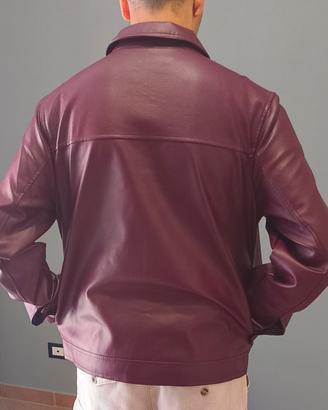 giacca in ecopelle bordeaux 