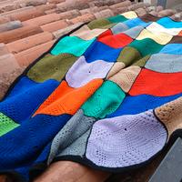 coperta pura lana a patchwork