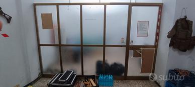 Parete divisoria in alluminio e vetro