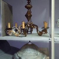 lampadario vintage in bronzo 