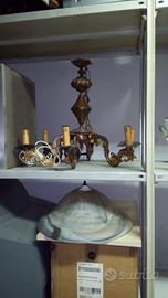 lampadario vintage in bronzo 