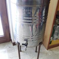 Bidone contenitore olio inox  da 50 litri 