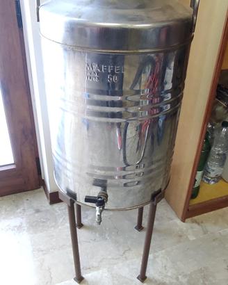 Bidone contenitore olio inox  da 50 litri 