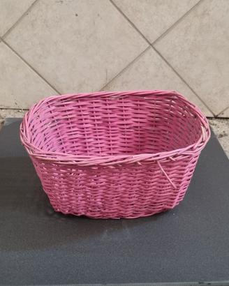 Cesto Ovale in Vimini Rosa Shabby Chic - Cestino
