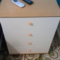 comodino cassettiera con 4 cassetti in legno