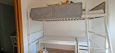 letto a soppalco Vitval bianco/grigio