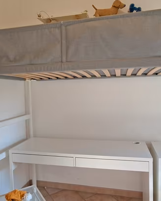 letto a soppalco Vitval bianco/grigio