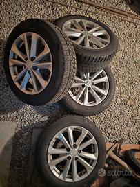 4 cerchi  qashqai  originali + 4  gomme usate  250