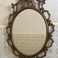 🪞specchio in ferro battuto oro con angioletti