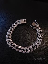 Bracciale cubano zirconi spessi