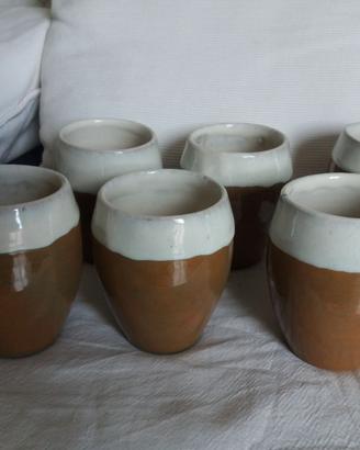 Set di 6 bicchieri/boccali da birra in ceramica