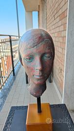 busto in bronzo cera persa "volto donna"