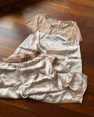 Pigiama donna rosa intimissimi seta