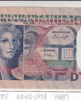 LIRE 50000 VOLTO DI DONNA 23-10-1978 FDS