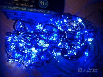 Catena 140 led B.co Blu a forma di STELLA