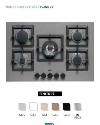 Piano 5 fuochi elleci Plano 75 cm