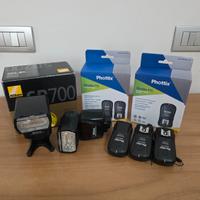 2 flash nikon sb700 con sistema wireless phottix
