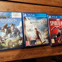 PS4 games(assasins creed, spiderman, horizon zero)