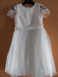abito cerimonia  bambina bianco
