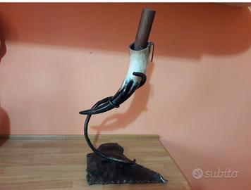 Scultura porta cote in ferro battuto.vintage. 