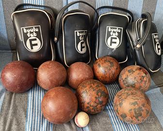 8 Bocce e Pallino Vintage Boule Fab F Con Custodia