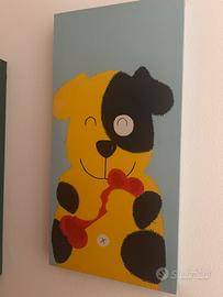 Quadro camera bimbi cane sorridente