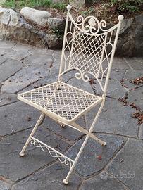 Sedia da giardino vintage in ferro