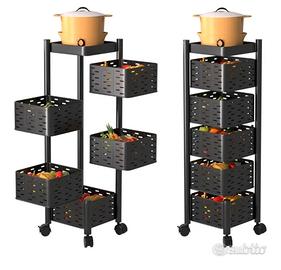 Carrello con scaffali da cucina 