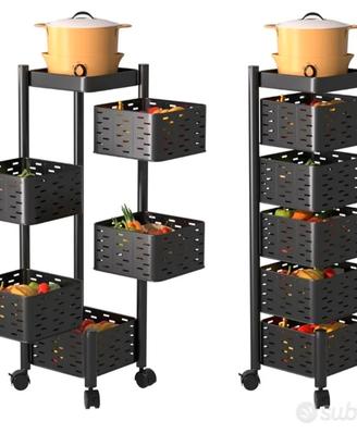 Carrello con scaffali da cucina 