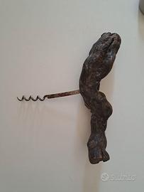 Cavatappi in legno e metallo vintage antico