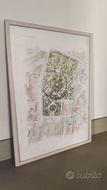 Quadro acquerello giardini di Reggio Emilia