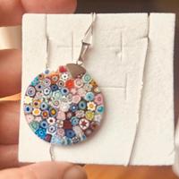 Ciondolo NUOVO Murano con catena argento