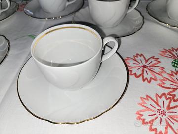 Servizio da the in porcellana filo oro