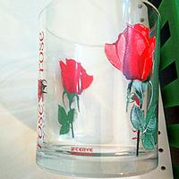 Set 6 bicchieri Rose rosse, Vintage, marchio CERVE